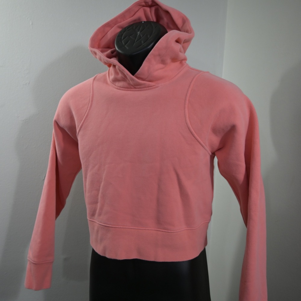 Lululemon Cropped Scuba Oversized Pullover Hoodie Women XS/S Pink Fleece